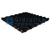 Эко Про (черная) газонная решетка из пластика Gidrolica 60*60*4 см
